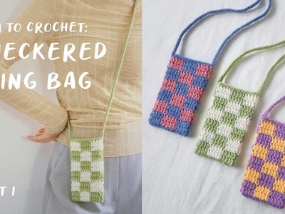 Checkered Sling Bag Crochet Tutorial (Part 1) | da-Mira