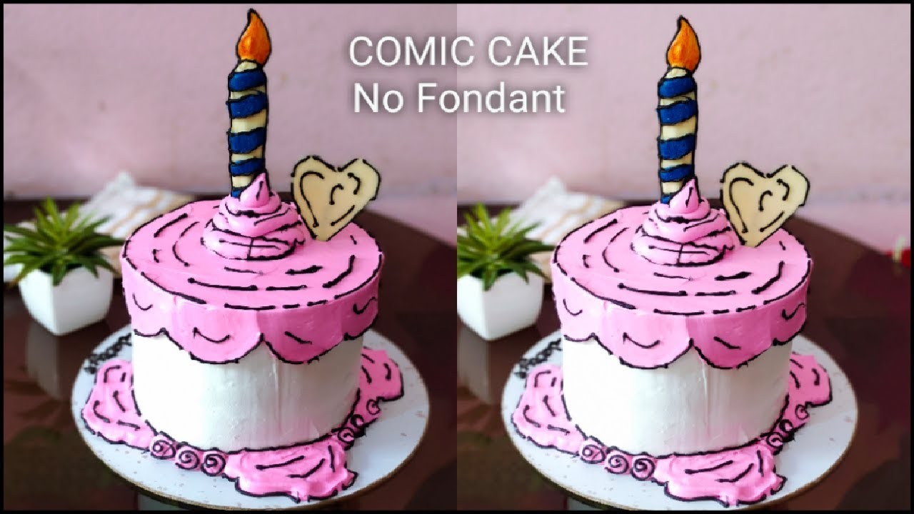 Comic Cartoon Cake with No Fondant | Comic Cake | Easy Cake Decoration | Kids Birthday Cake | M'Oven