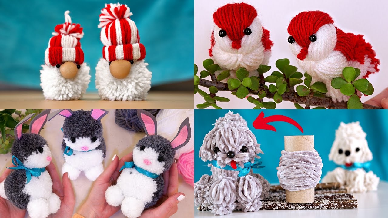 DIY 4 CUTE IDEAS | Amazing Yarn Craft Ideas - Super Easy Craft Ideas with Wool