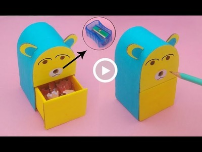 DIY cute teddy pencil sharpener | DIY pencil sharpener from cardboard