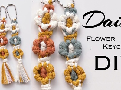 DIY Macrame Flower Keychain