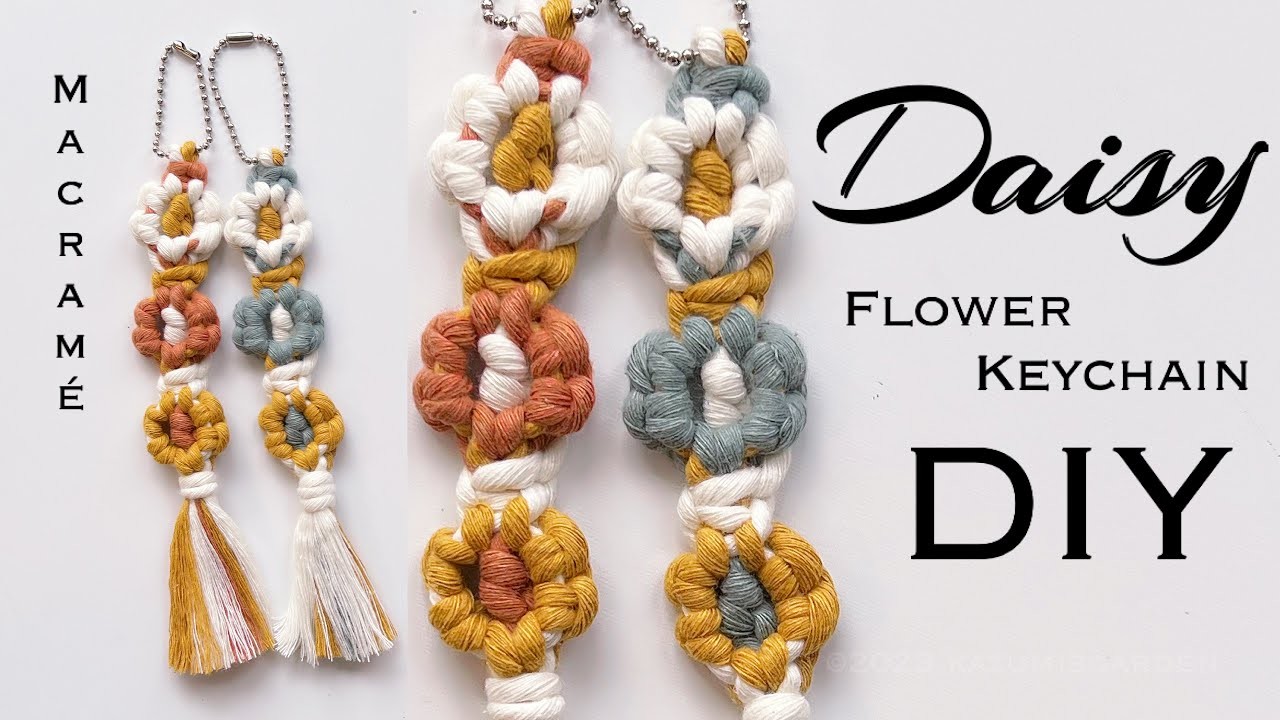 DIY Macrame Flower Keychain