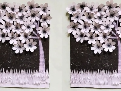 DIY Paper Flowers Tree Wall Decor Ideas. Wall Hanging Craft Ideas For Home Decoration _ Wallmate