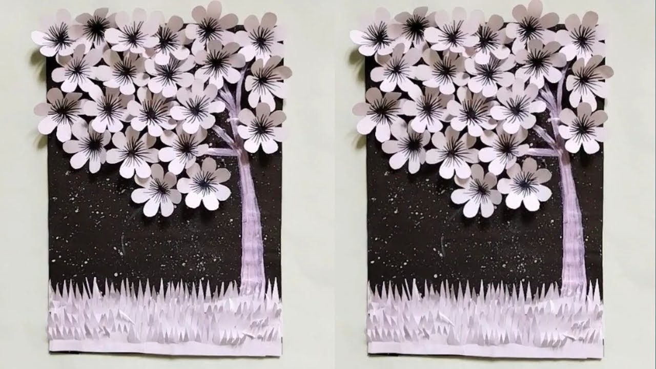 DIY Paper Flowers Tree Wall Decor Ideas. Wall Hanging Craft Ideas For Home Decoration _ Wallmate