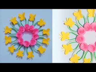 Diy paper Wall hanging easy paper craft.papper wall decoration ideas.craft wall flower making