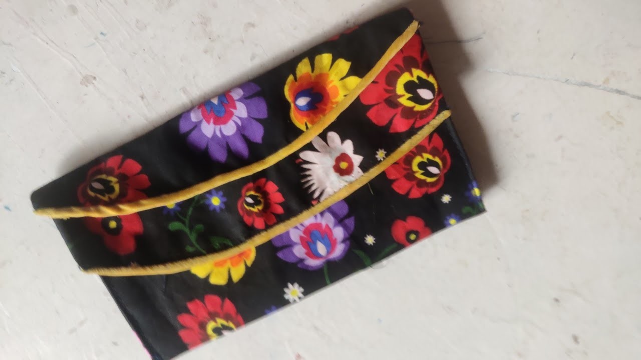 Diy Purse with 3 pocket cutting and stitching