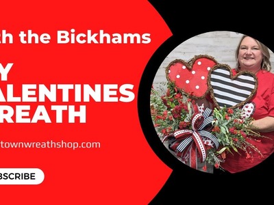 DIY Valentines wreath|Valentine's Day gift| How to make a grapevine wreath| Double heart door hanger