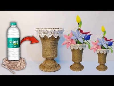 Easy and Creative | Make Your Own Flower Vase from A Plastic Bottle.