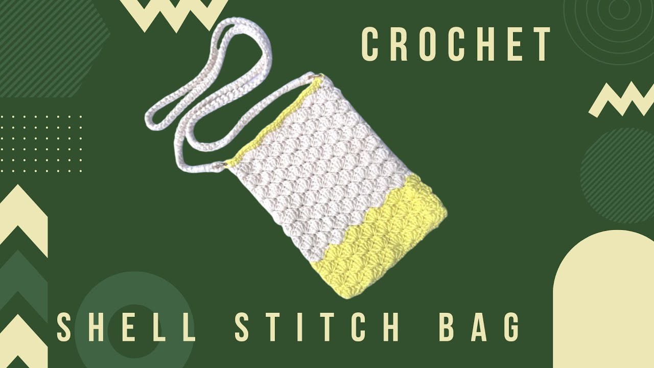 How To Crochet Shell Stitch Bag| Shell Stitch Phone Case| Tas Rajut Motif Kerang Mudah Untuk Pemula