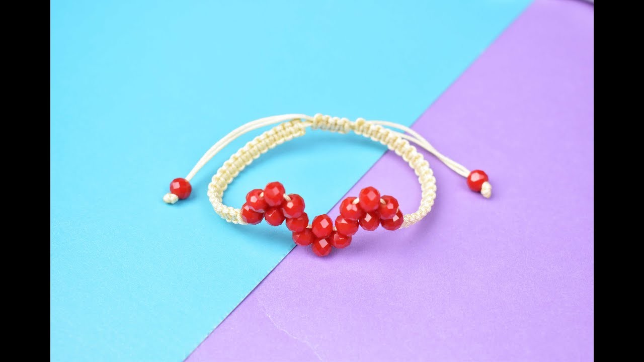 How to Make Braided Bracelet with Glass Beads
