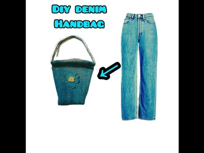 How to make designer denim handbag using old jeans.????????#viral #trending