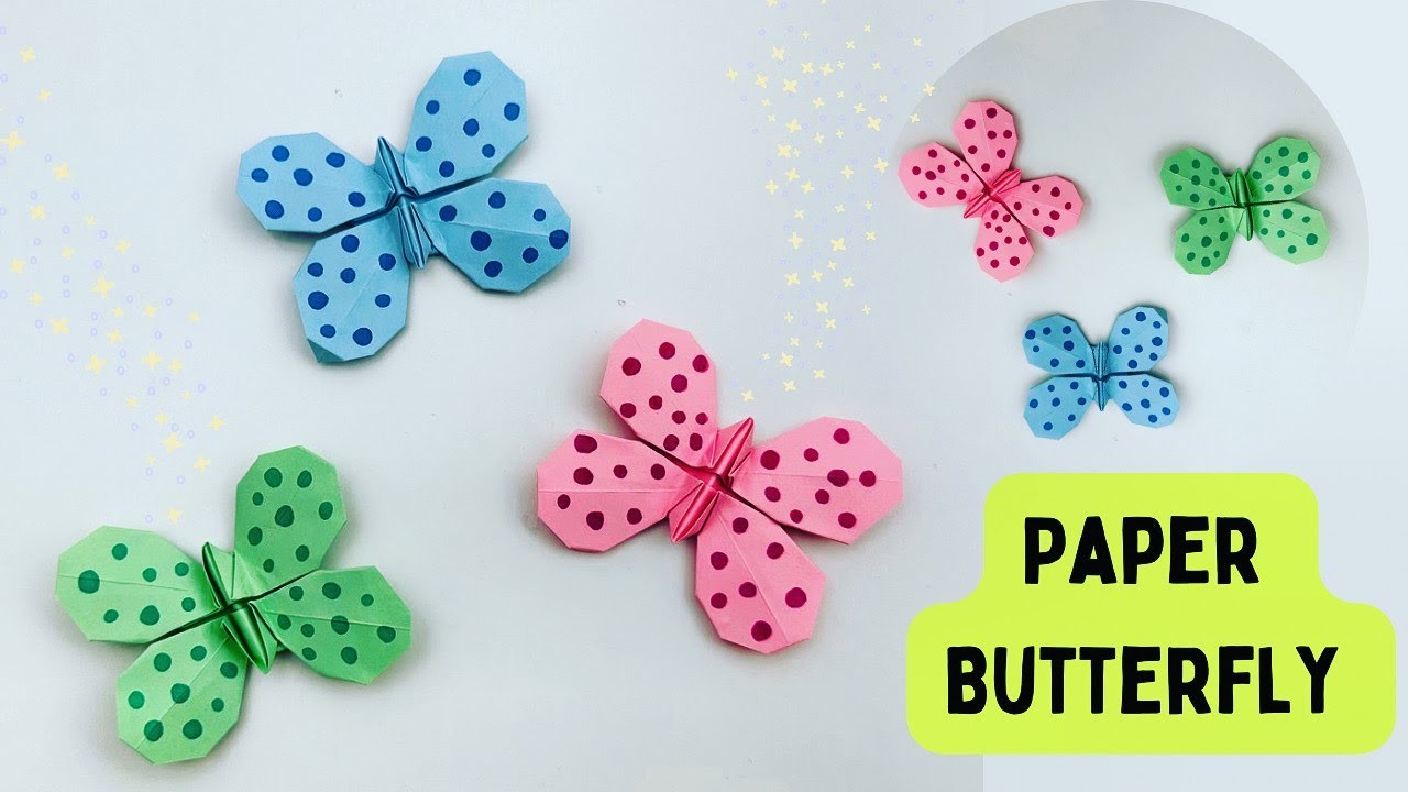 How To Make Easy Origami Paper Butterfly  For Kids. Craft Ideas. Paper Craft Easy. KIDS crafts