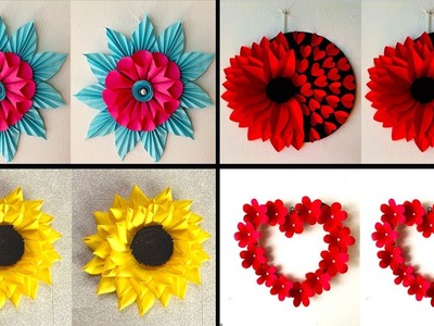 How to make paper flowers.hearts.wall hanging.DIY.how to make paper sunflowers.DIY craft.room decor