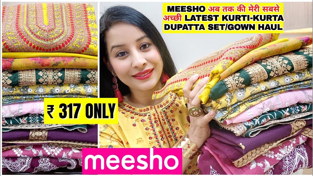 Meesho Haul Starting ₹317????Latest Meesho Wedding Kurti.Kurta Dupatta Set Haul #meeshokurtihaul#meesho