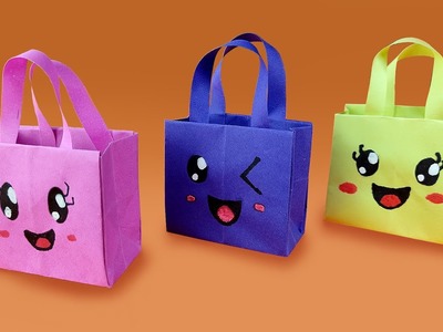 Origami Paper Bag, Origami Gift Bags, School Hacks, How To Make Paper Bags with Handles, Super Cute