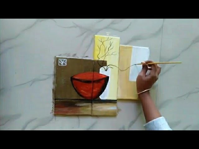 Painting Tutorial | Canvas Painting For Beginners | Beautiful Wall Decor Canvas Painting