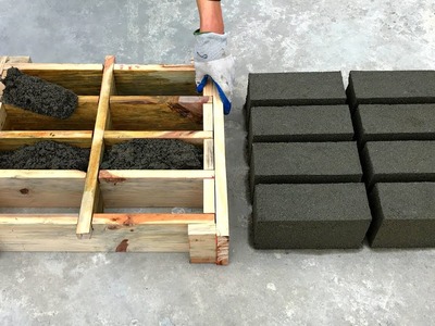 Produce many bricks for 1 cement brick mold made of wood