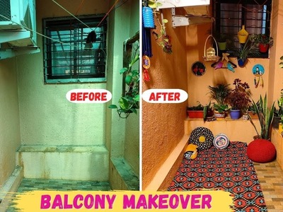 Small Balcony Makeover in low Budget | DIY Balcony. Decoration ideas #balconymakeover