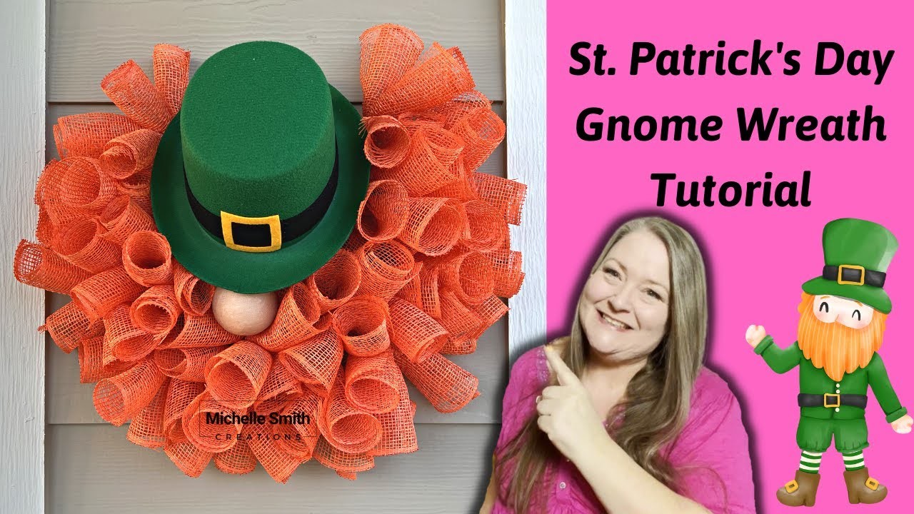 St Patrick's Day Gnome Wreath Tutorial ~ Fun & Easy to Make ~Leprechaun Gnome Wreath DIY Series #6