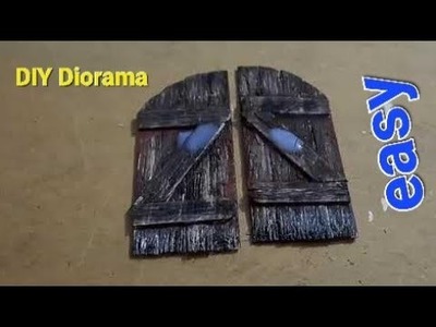 STONE WALL AND WOODEN DOOR #craftideas #diy #diorama #acrylicpainting #styrofoam #diyproject