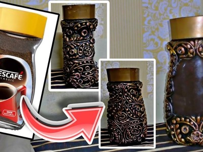 Upcycled Coffee Jar for kitchen Decor