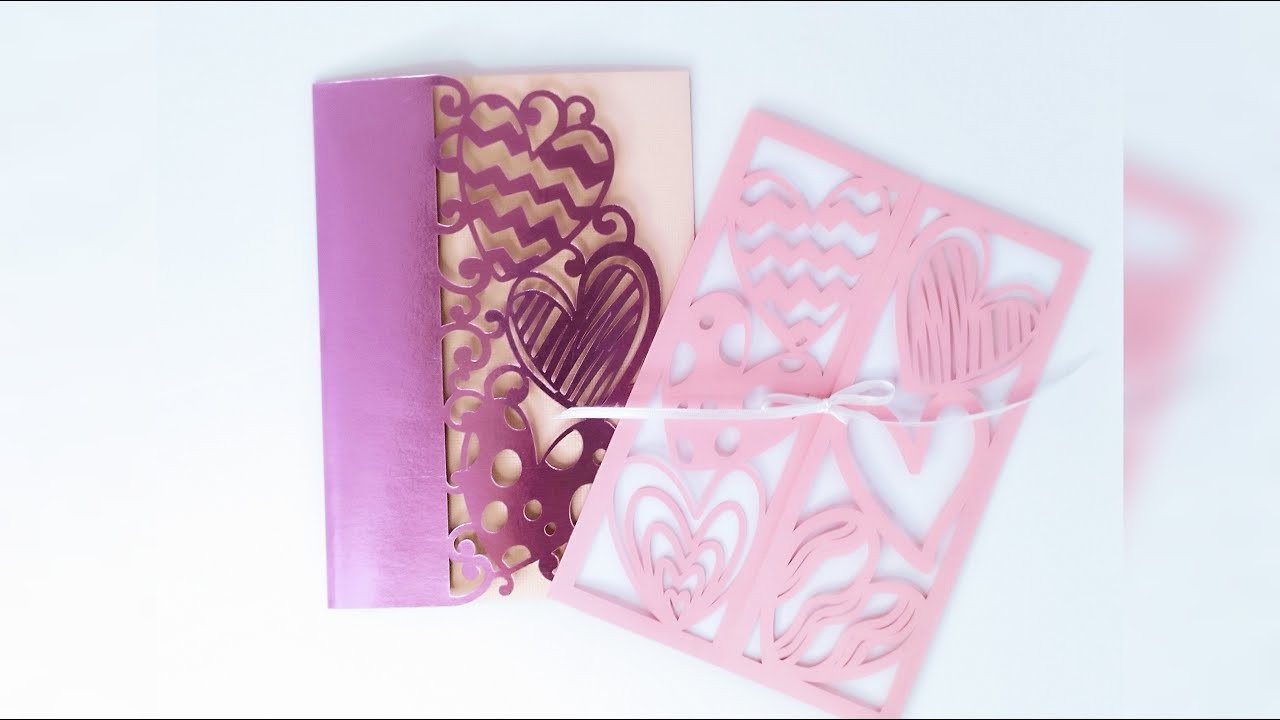 Valentine's Day Cards templates SVG cut file Cricut tutorial Silhouette Cameo paper crafts Laser cut