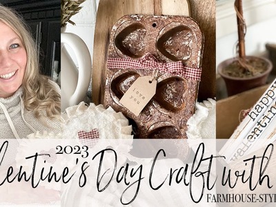 VALENTINE'S DAY CRAFT WITH ME | FARMHOUSE-STYLE CRAFTS | 2023