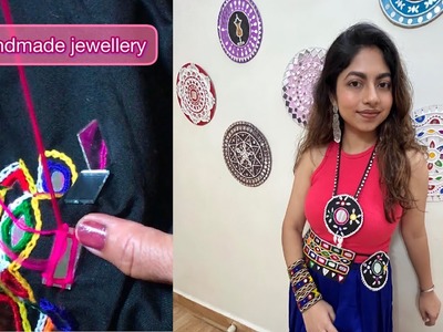 18 - Handmade jewellery out of Kutch embroidery. mirror work jewellery for Navratri and garba outfit