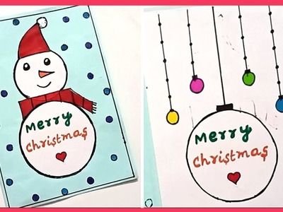 Christmas card making idea. how to make christmas greeting card handmade  merry christmas card 2022