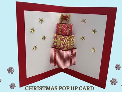 Christmas card pop up DIY how to make an easy pop up Christmas card 3d handmade paper craft