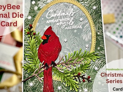 Christmas Card Series | Card #15 | HoneyBee Cardinal Die Cut Card