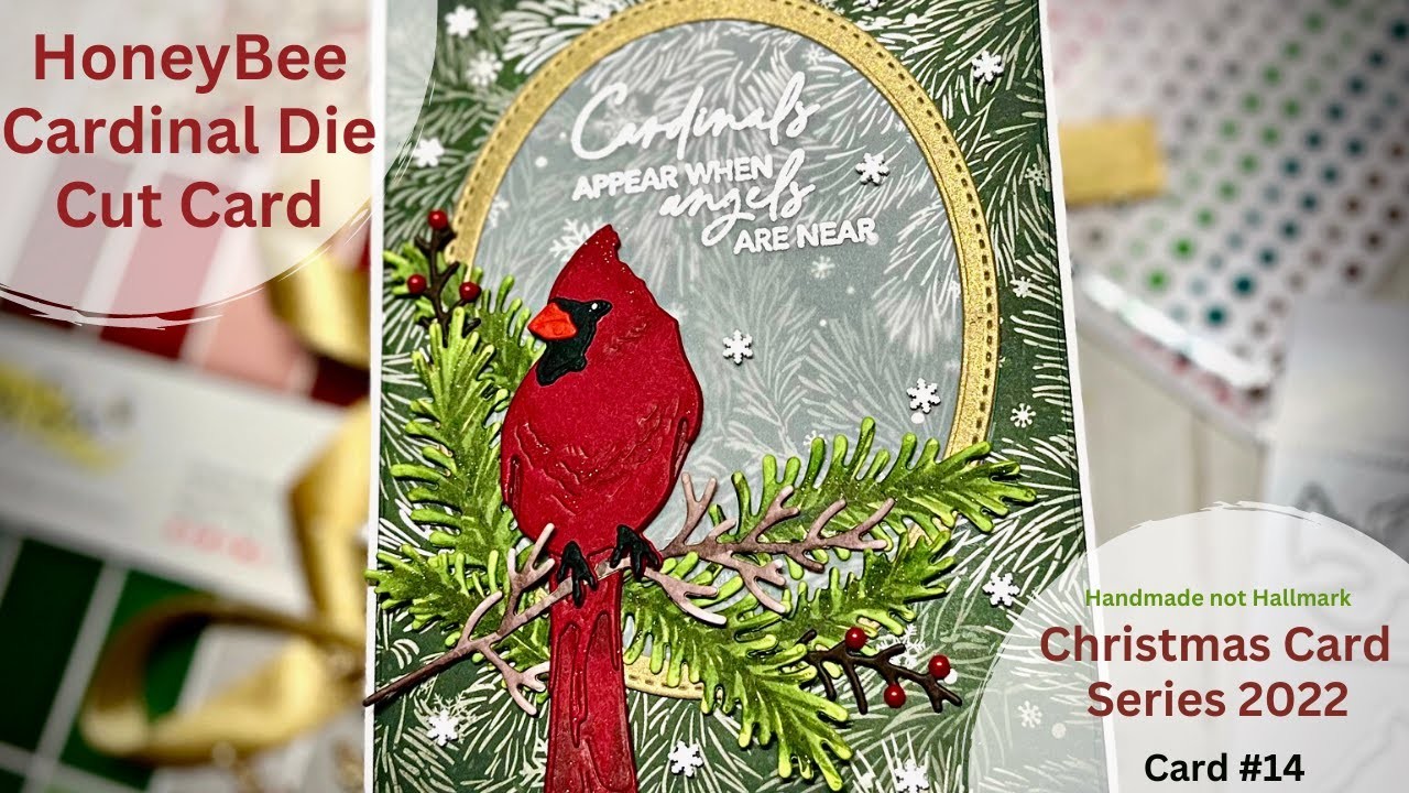 Christmas Card Series | Card #15 | HoneyBee Cardinal Die Cut Card