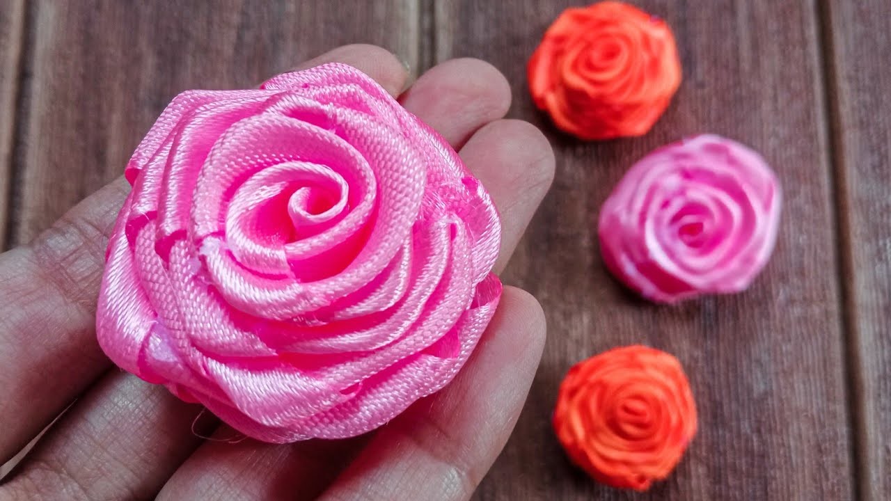 DIY Ribbon Rose Flower | How to make ribbon roses hack | Ribbon Flower Trick | Rose Handcrafted Easy