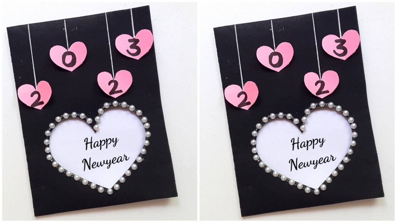 Easy Handmade Newyear Greeting Card 2023 • happy new year greeting card • how to make new year card