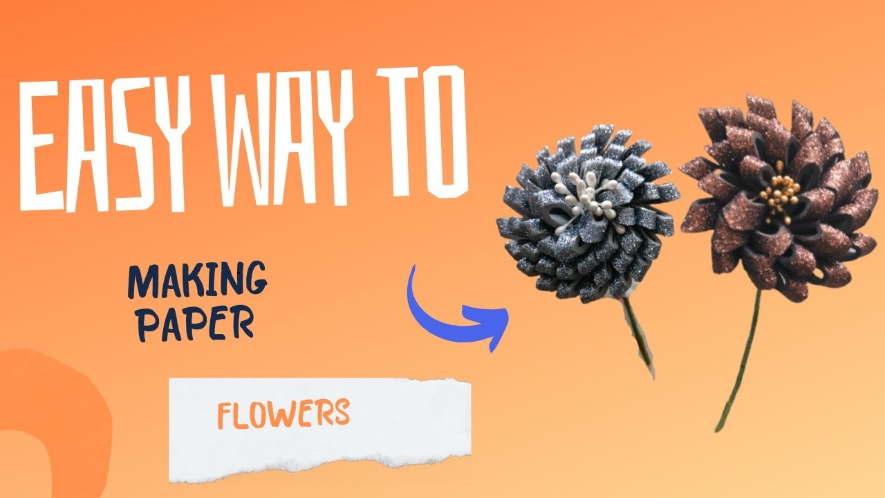 Foam Paper Flower | Glitter Paper Flower | Handmade Paper Flower | Home Decorate  Flower Vase