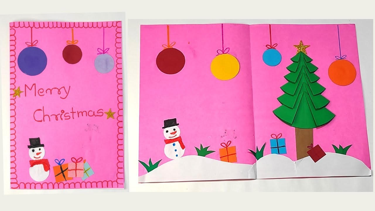 Handmade Christmas Greetings Card Making | Merry Christmas Greeting Card Making | Christmas Card