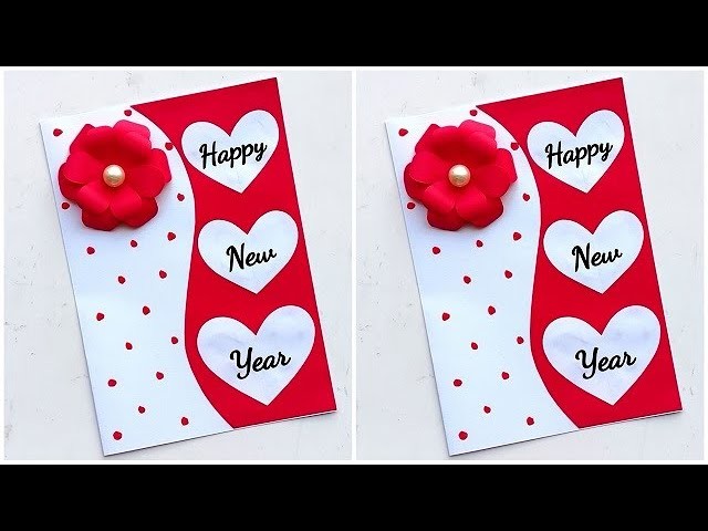 Happy new year card 2023. Handmade new year card making. How to make new year greeting card