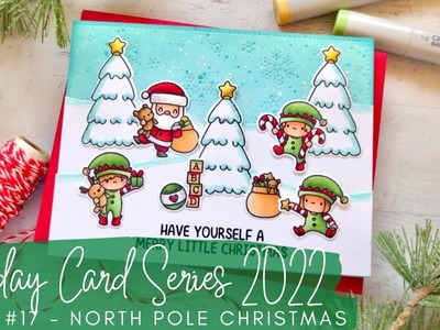 Holiday Card Series 2022 #17 | Mama Elephant | Copic Coloring a North Pole Scene