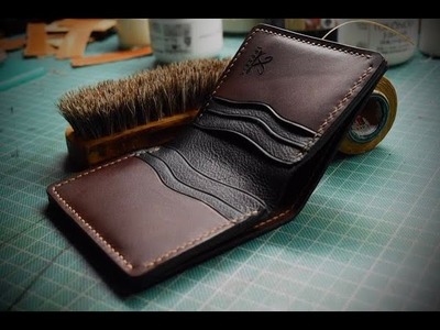 How i make a HANDMADE small LEATHER Wallet.Leather Craft.