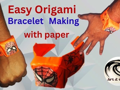 How to make a beautiful bracelet with paper - Origami for beginners