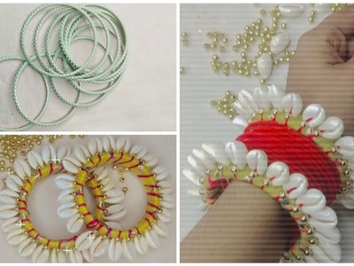 How to make cowrie shell bangle | Handmade jewelry # shorts #youtubeshorts #_art___holic