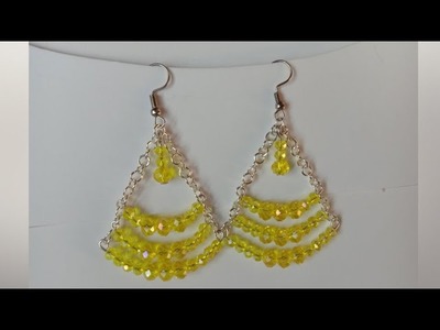 How to make crystal beads earring at home