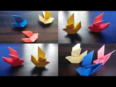 How to make origami paper bird.