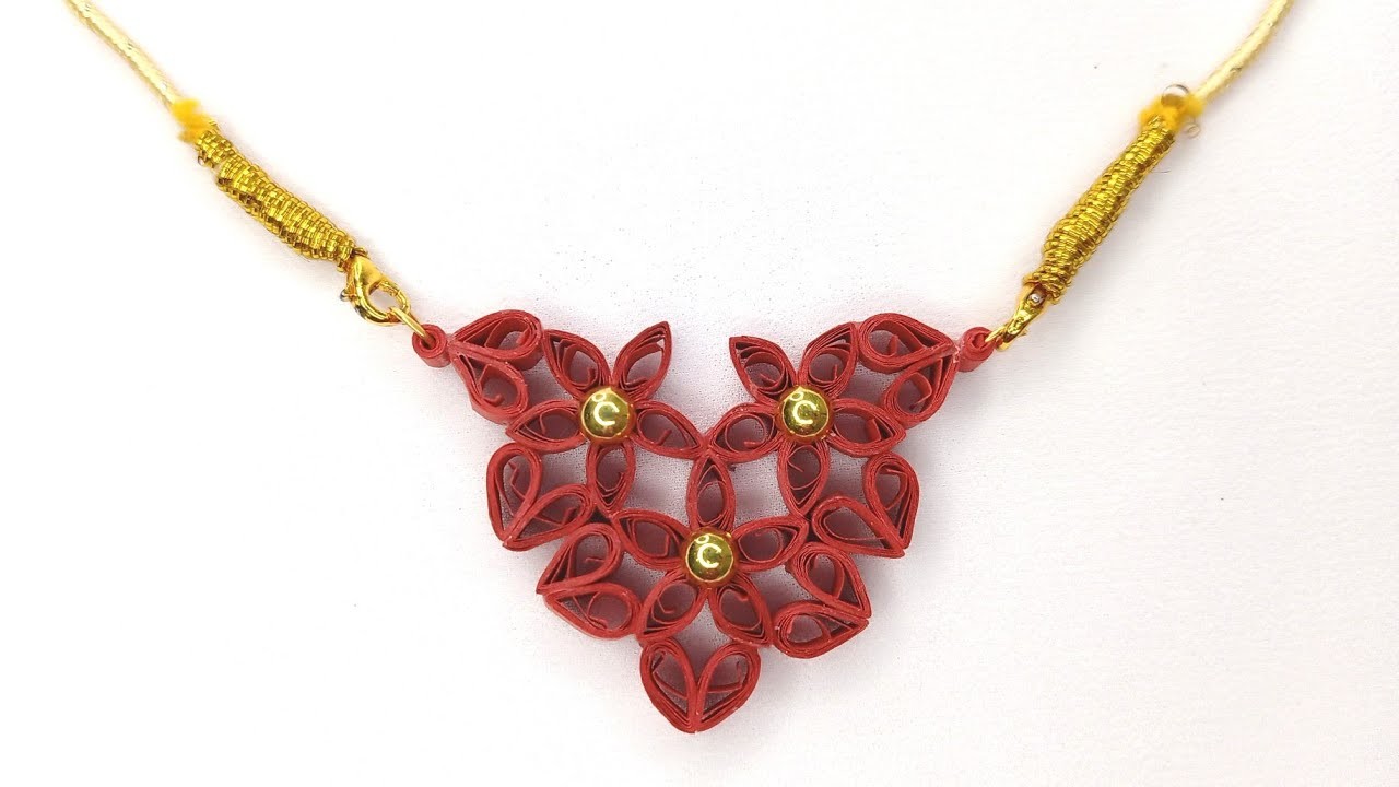 How To Make Quilling Necklace for beginners. Quilling Necklace Tutorial