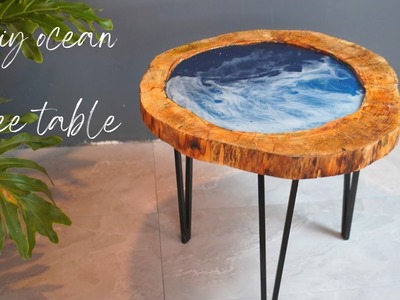 Making a epoxy resin ocean coffee table| resin craft ideas| resin art