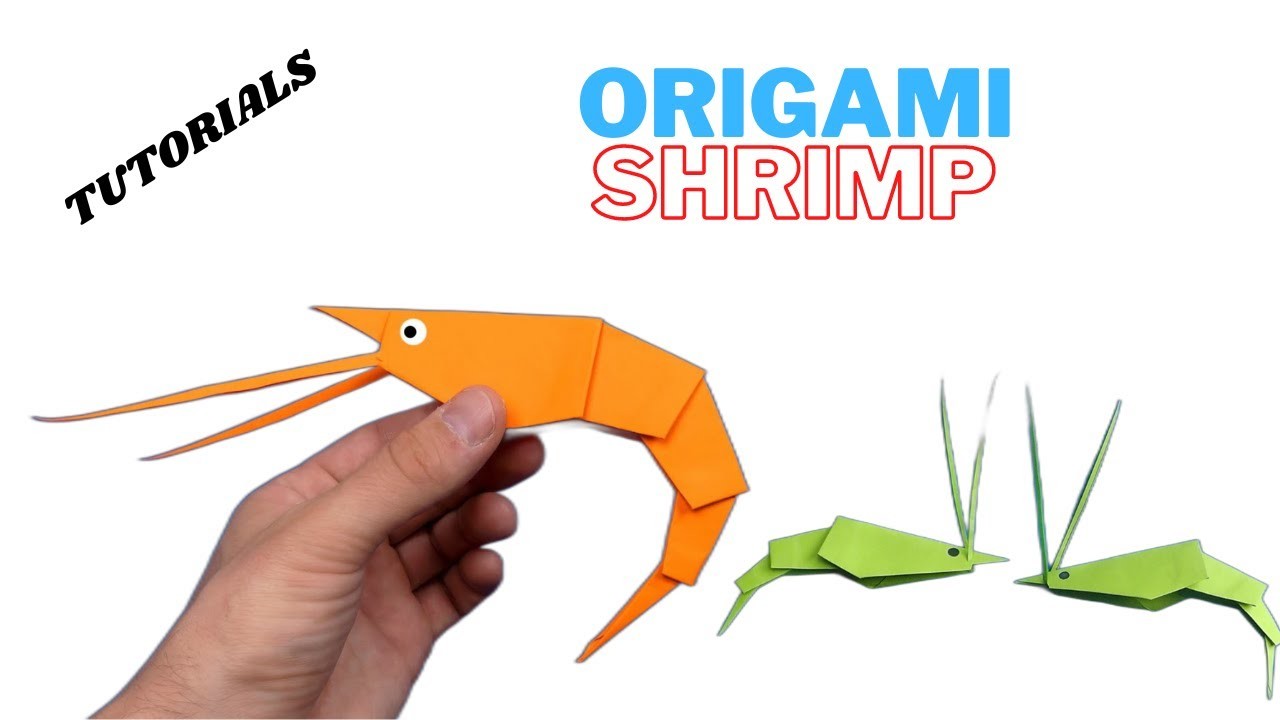 Origami shrimp, Tutorial how to make origami shrimp handicrafts,the art of cutting & folding origami