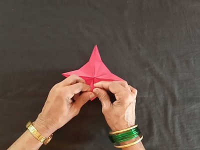 Paper origami flower making