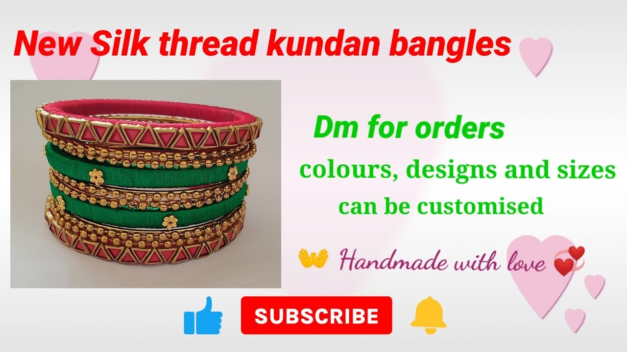 Party wear silk thread kundan bangles ???? || DIY || #silkthreadbangles #partywearbangles