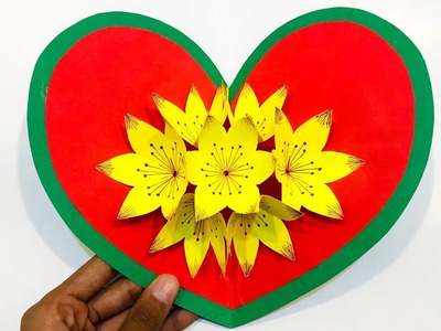 Pop Up Card | Flower DIY Pop Up Card Gift For Mother's Day | DIY Ideas | 3D Paper Flower | Crafts