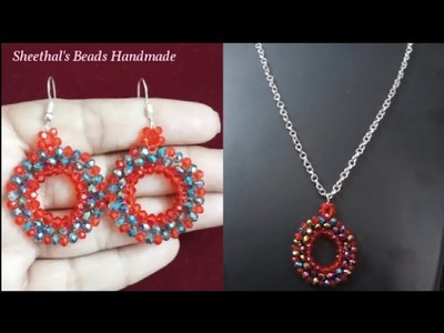 Trendy Crystal Wheel Earrings and Chain  || Tutorial || Sheethal's Beads Handmade